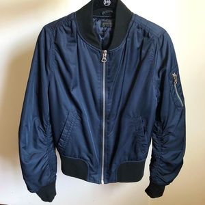 TOPSHOP Blue Varsity Bomber Jacket